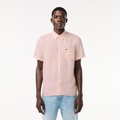 Lacoste Menu2019s Short Sleeve Linen Shirt