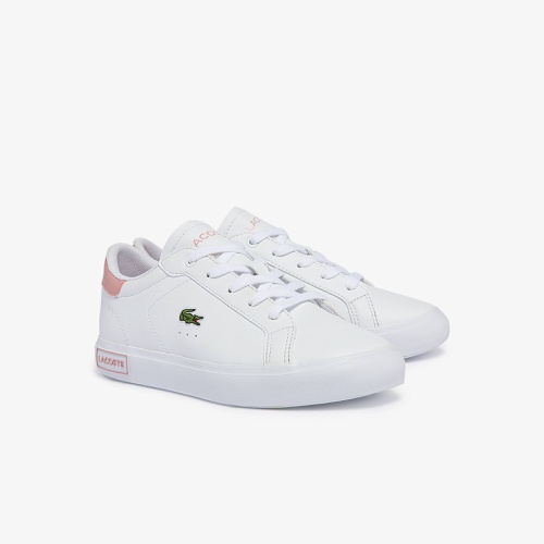 라코스테 Lacoste Childrens Powercourt Synthetic Sneakers