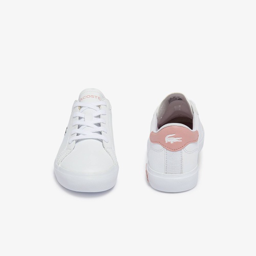 라코스테 Lacoste Childrens Powercourt Synthetic Sneakers