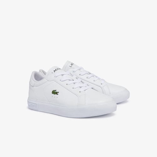 라코스테 Lacoste Childrens Powercourt Synthetic Sneakers