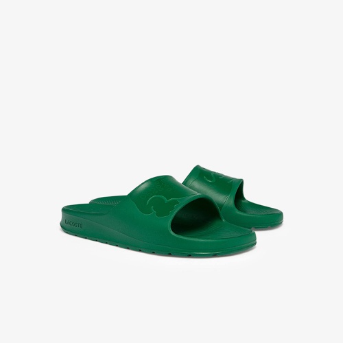 라코스테 Lacoste Mens Croco 2.0 Synthetic Logo Slides