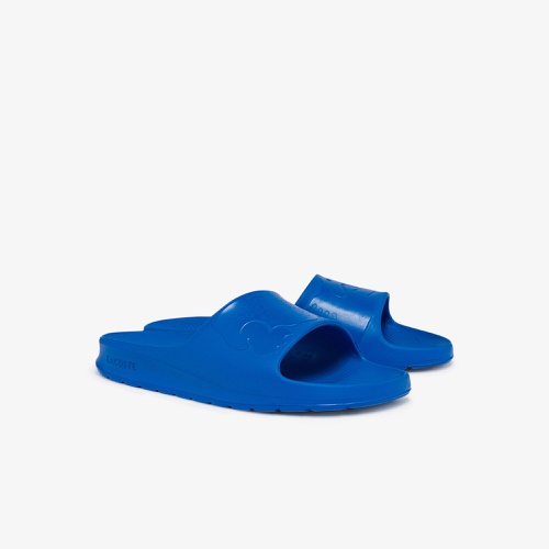 라코스테 Lacoste Mens Croco 2.0 Synthetic Logo Slides