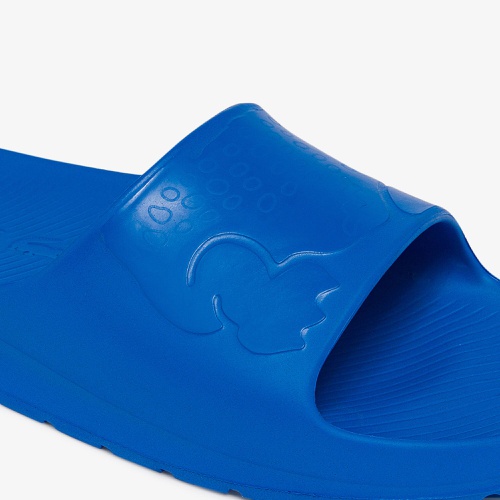 라코스테 Lacoste Mens Croco 2.0 Synthetic Logo Slides
