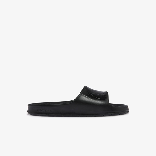 라코스테 Lacoste Mens Croco 2.0 Synthetic Logo Strap Slides