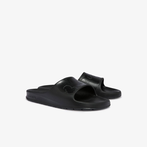 라코스테 Lacoste Mens Croco 2.0 Synthetic Logo Strap Slides