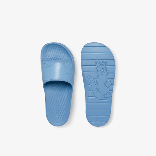 라코스테 Lacoste Mens Croco 2.0 Synthetic Logo Strap Slides