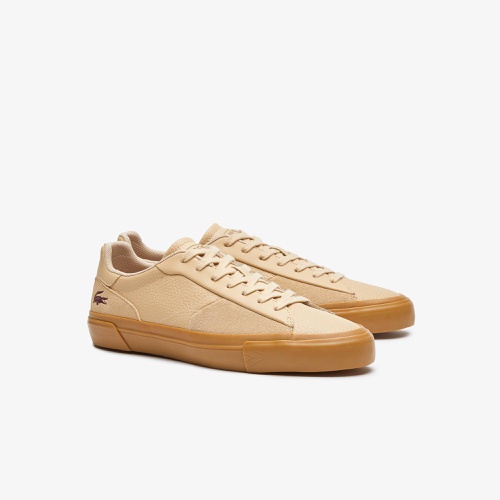 라코스테 Mens Lacoste L006 Leather Tonal Sneakers