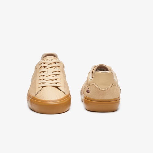 라코스테 Mens Lacoste L006 Leather Tonal Sneakers