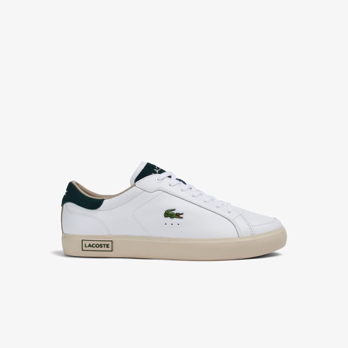 라코스테 Mens Lacoste Powercourt Leather Color-Pop Sneakers