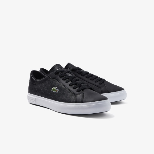 라코스테 Lacoste Mens Powercourt Leather Sneakers