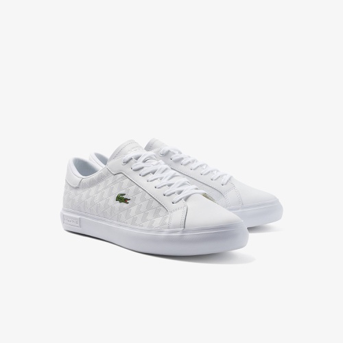 라코스테 Lacoste Mens Powercourt Leather Sneakers