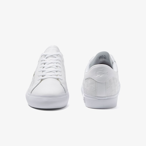 라코스테 Lacoste Mens Powercourt Leather Sneakers