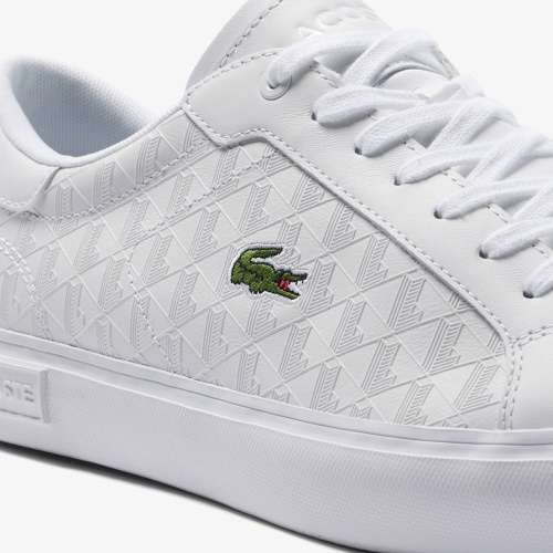 라코스테 Lacoste Mens Powercourt Leather Sneakers