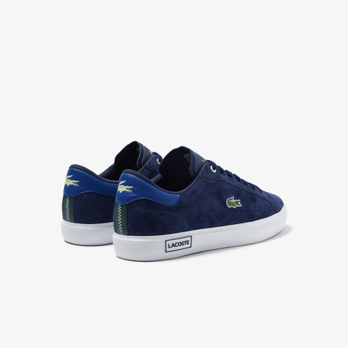 라코스테 Mens Lacoste Powercourt Leather Color Contrast Sneakers