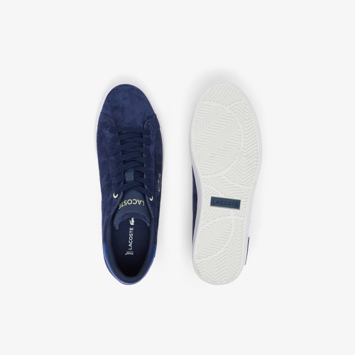 라코스테 Mens Lacoste Powercourt Leather Color Contrast Sneakers