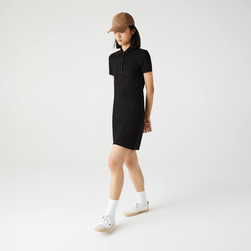 라코스테 Lacoste Womens Stretch Cotton Pique Polo Dress