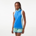 Lacoste Womenu2019s Tennis Sleeveless Zip Neck Polo