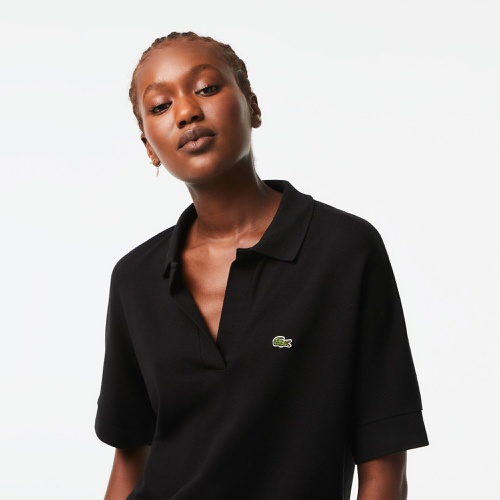 라코스테 Lacoste Womens Loose Fit Flowy Pique Polo