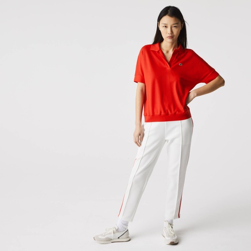 라코스테 Lacoste Womens Loose Fit Flowy Pique Polo