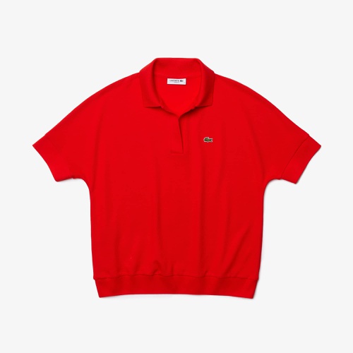 라코스테 Lacoste Womens Loose Fit Flowy Pique Polo