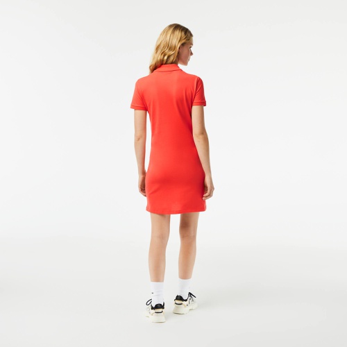 라코스테 Lacoste Womens Stretch Cotton Pique Polo Dress