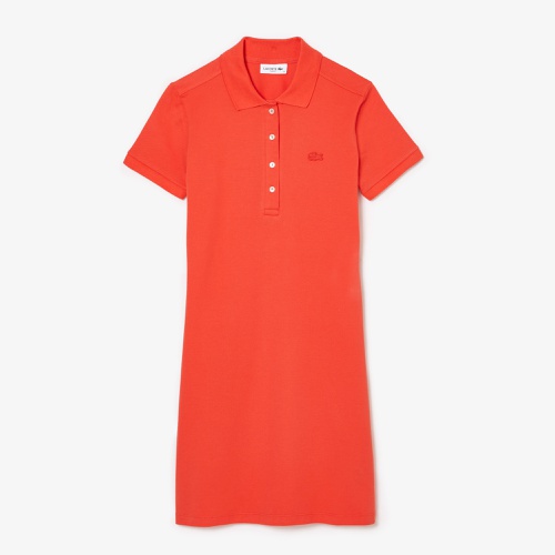 라코스테 Lacoste Womens Stretch Cotton Pique Polo Dress