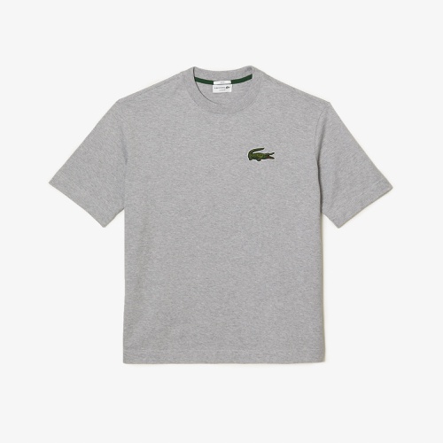 라코스테 Lacoste Unisex Loose Fit Large Crocodile Organic Cotton T-Shirt