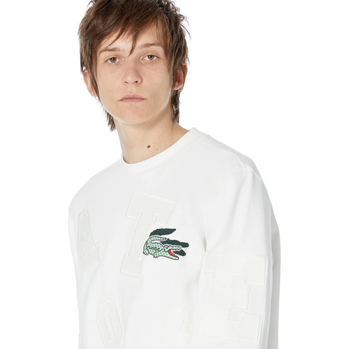 라코스테 Lacoste Long Sleeve All Over Print Crew Neck Sweater