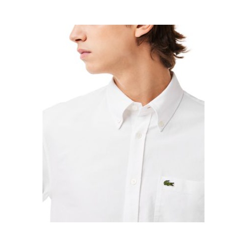 라코스테 Mens Woven Long Sleeve Button-Down Oxford Shirt