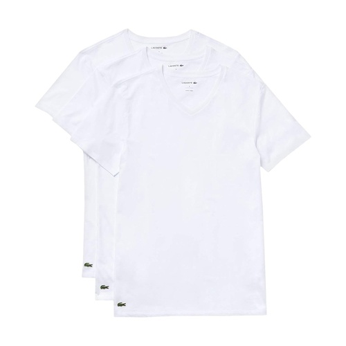 라코스테 Mens Lacoste 3-Pack V-Neck Slim Fit Essential T-Shirt