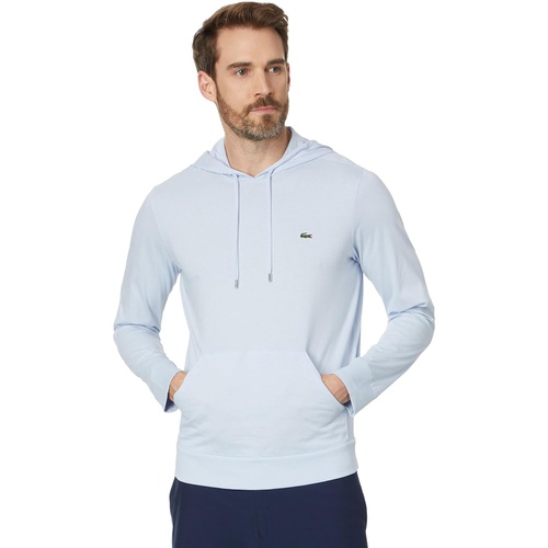 라코스테 Mens Lacoste Long Sleeve Regular Fit Tee Shirt with Hood and Drawstring