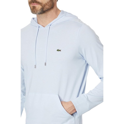 라코스테 Mens Lacoste Long Sleeve Regular Fit Tee Shirt with Hood and Drawstring