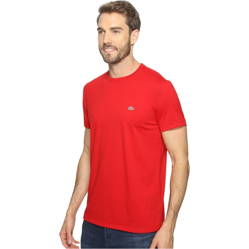 라코스테 Mens Lacoste Short-Sleeve Pima Jersey Crewneck T-Shirt