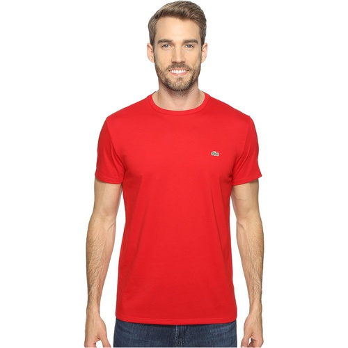 라코스테 Mens Lacoste Short-Sleeve Pima Jersey Crewneck T-Shirt