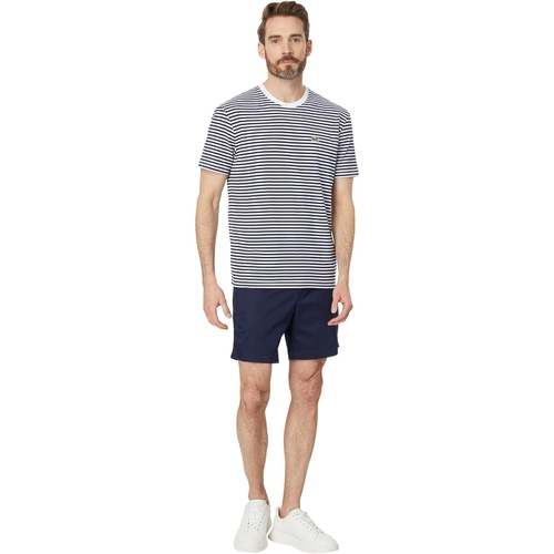 라코스테 Mens Lacoste Short Sleeve Classic Fit Stripped Crew Neck Tee Shirt