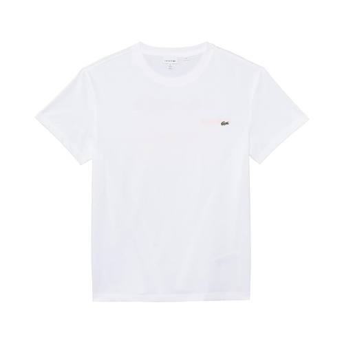 라코스테 Lacoste Kids Short Sleeve Crew Neck Large Wording Colorful Graphic Tee Shirt (Little Kid/Toddler/Big Kid)