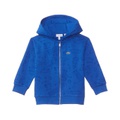 Lacoste Kids Long Sleeve Full Zip Hoody with Aop Tennis Playing Croc and Large Wording On Back (Little Kid/Toddler/Big Kid)