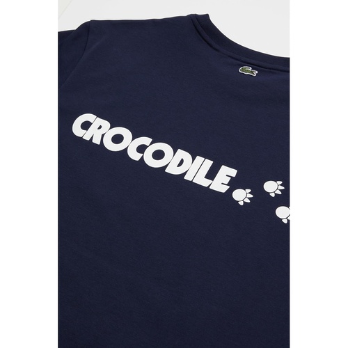 라코스테 Lacoste Kids Short Sleeve Paw Print Graphic Tee Shirt (Little Kid/Toddler/Big Kid)