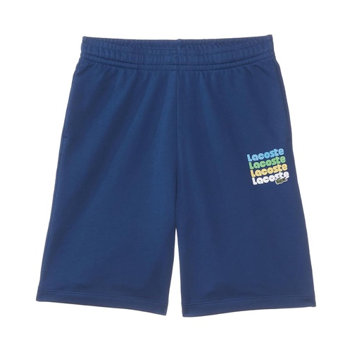 라코스테 Lacoste Kids Colorful Wording Graphic Drawstring Shorts (Little Kid/Toddler/Big Kid)