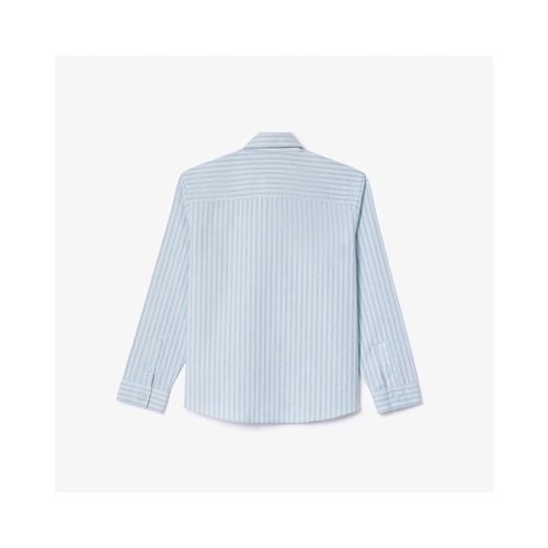 라코스테 Lacoste Kids Long Sleeve Two Toned Oxford Collared Button Down Shirt (Little Kid/Big Kid)