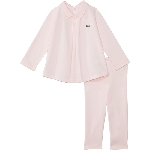 라코스테 Lacoste Kids Long Sleeve Collared with Leggings PJ Giftset (Toddler)