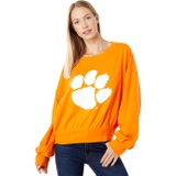 Lauren James Clemson Tigers Cropped Crew Neck Sweatshirt