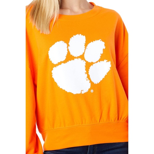  Lauren James Clemson Tigers Cropped Crew Neck Sweatshirt