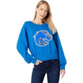 Lauren James Boise State Broncos Cropped Crew Neck Sweatshirt