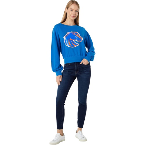  Lauren James Boise State Broncos Cropped Crew Neck Sweatshirt