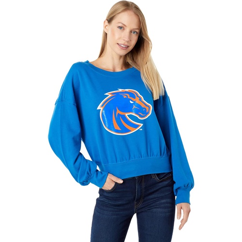  Lauren James Boise State Broncos Cropped Crew Neck Sweatshirt