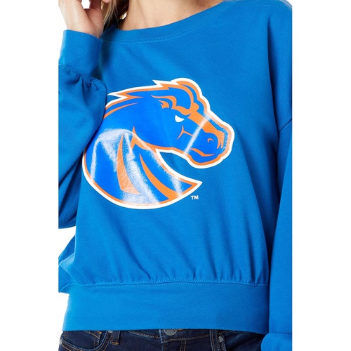  Lauren James Boise State Broncos Cropped Crew Neck Sweatshirt