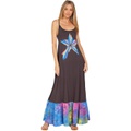 Lauren Moshi Pauline Shooting Stars Maxi Dress with Contrast Ruffle Hem