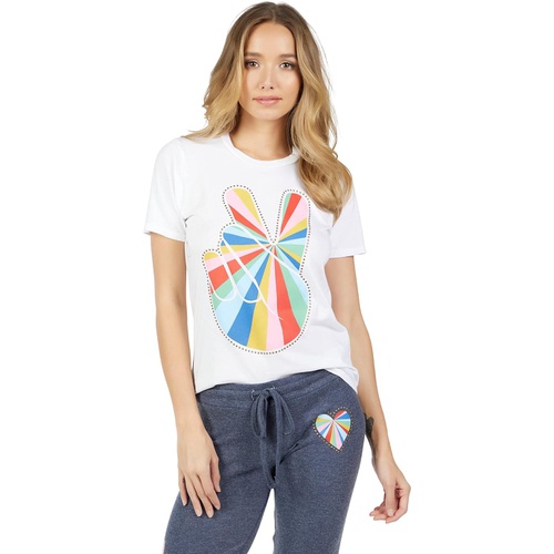  Lauren Moshi Croft - Studded Stripe Peace Tee