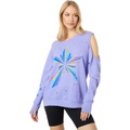 Lauren Moshi Joanna Shooting Star Asymmetrical Cold-Shoulder Sweatshirt